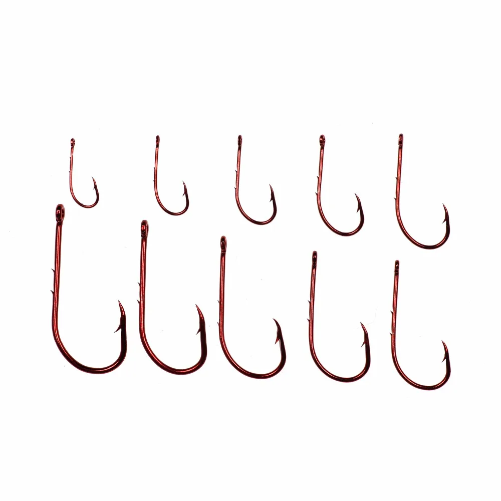 Bimoo-anzuelo de púas para pesca, anzuelo rojo para pescar, tamaño 5/0, 4/0, 3/0, 2/0, 1/0, etc., 20 unidades - imagen 3
