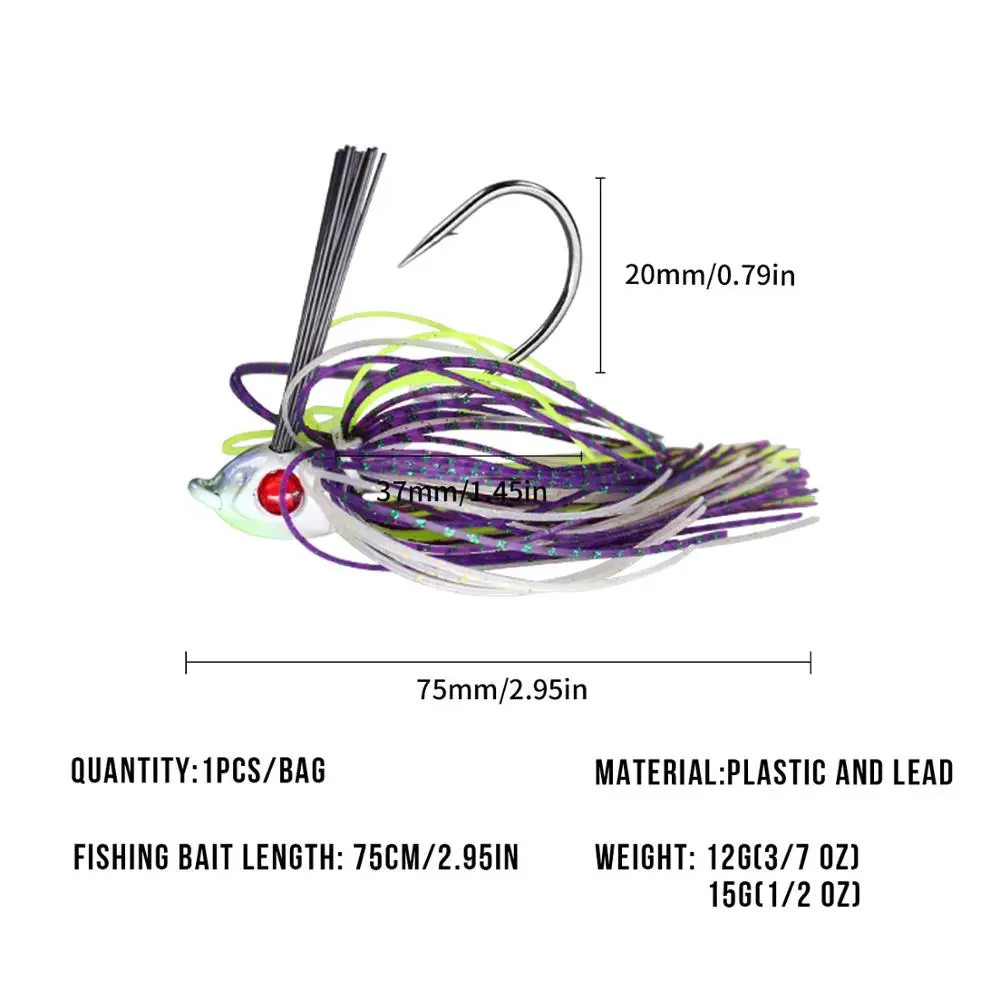 THKFISH 3 uds 12g 15g Jig de natación sin malezas cebo de alambre alto rendimiento Jig Head señuelo cebo de pesca para pesca de lubina con anzuelo Mustad - imagen 2