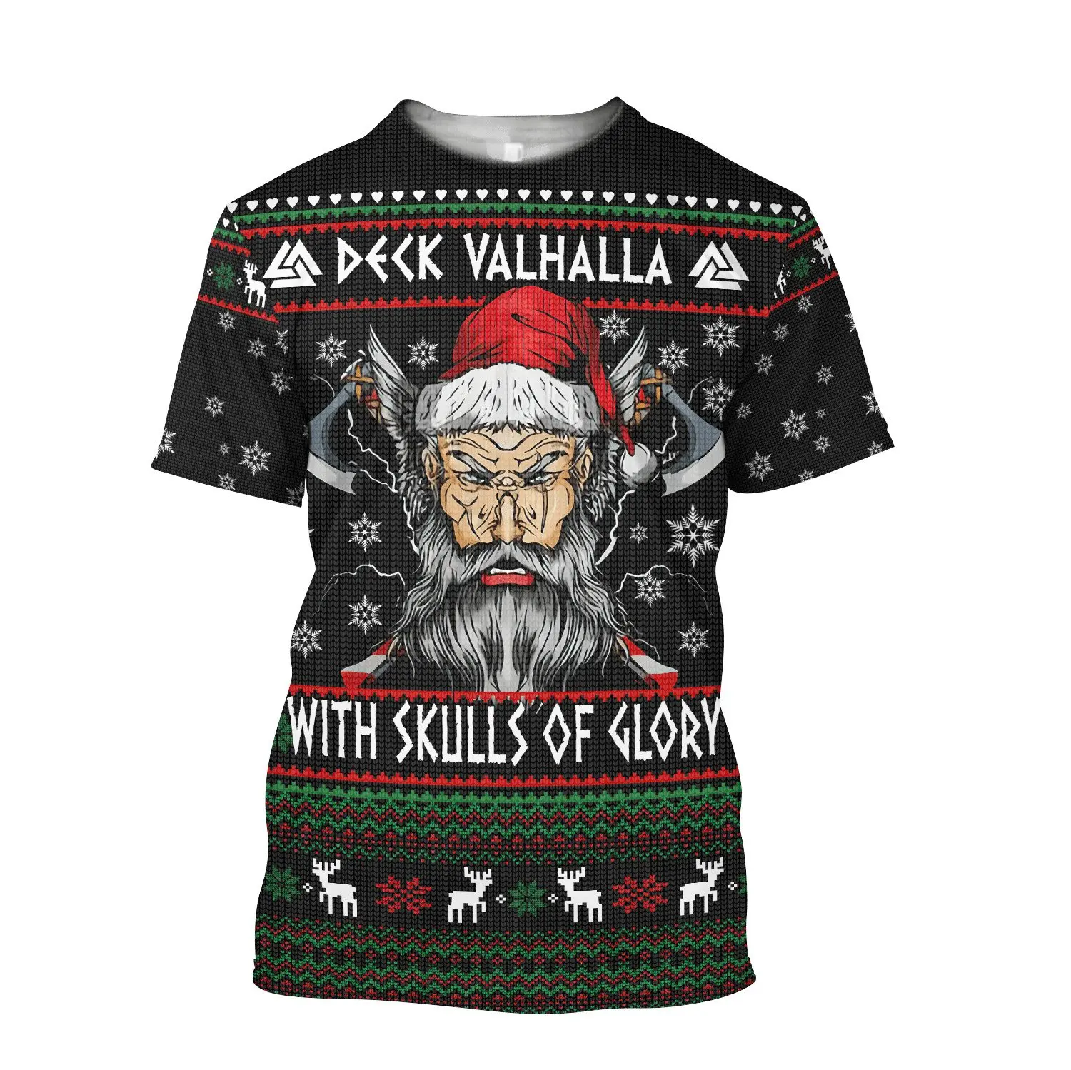 2025 camiseta fresca de verano para hombre calavera de Papá Noel Feliz Navidad impresión 3D Harajuku Camiseta de manga corta Unisex Casual tops TX234 - imagen 3
