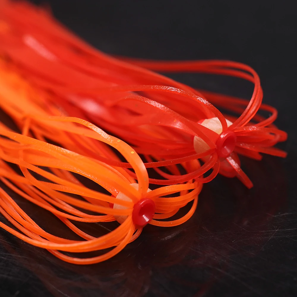 Faldas de silicona salada, repuesto de remolque para plantillas deslizantes, pulpo, calamar, pargo, Jigging, señuelo de pesca, cola de goma, 10 Uds. - imagen 5