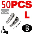 50PCS L B Silver