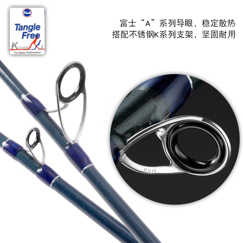 ECOODA-caña de pescar con señuelo ECBB, 2,1 m/2,4 m M/MH/H, anillos guía Fuji A, caña de fundición giratoria, peso del señuelo 8-60g, PE1-5 - imagen 3