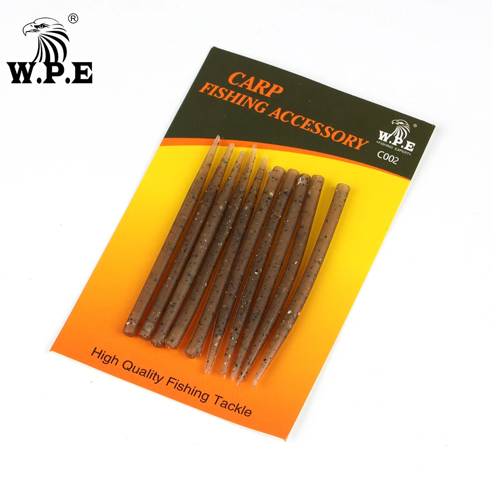 W.P.E 1 Juego/40 Uds. Aparejos de pesca de carpa giratorios de cambio rápido Clips de plomo mangas antienredos protegen la cola aparejos de conector de goma - imagen 5