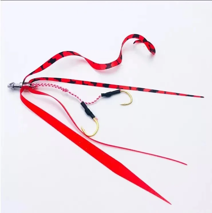 Anzuelo de silicona con falda, anzuelo de pesca jigging, cabeza de plantilla, superfuerte, 50 Uds. - imagen 4