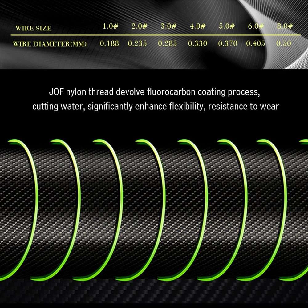 JOF-sedal de pesca de nailon, cuerda de fibra de carbono, multifilamento fuerte, 5 LB-30 LB, 500 metros - imagen 5