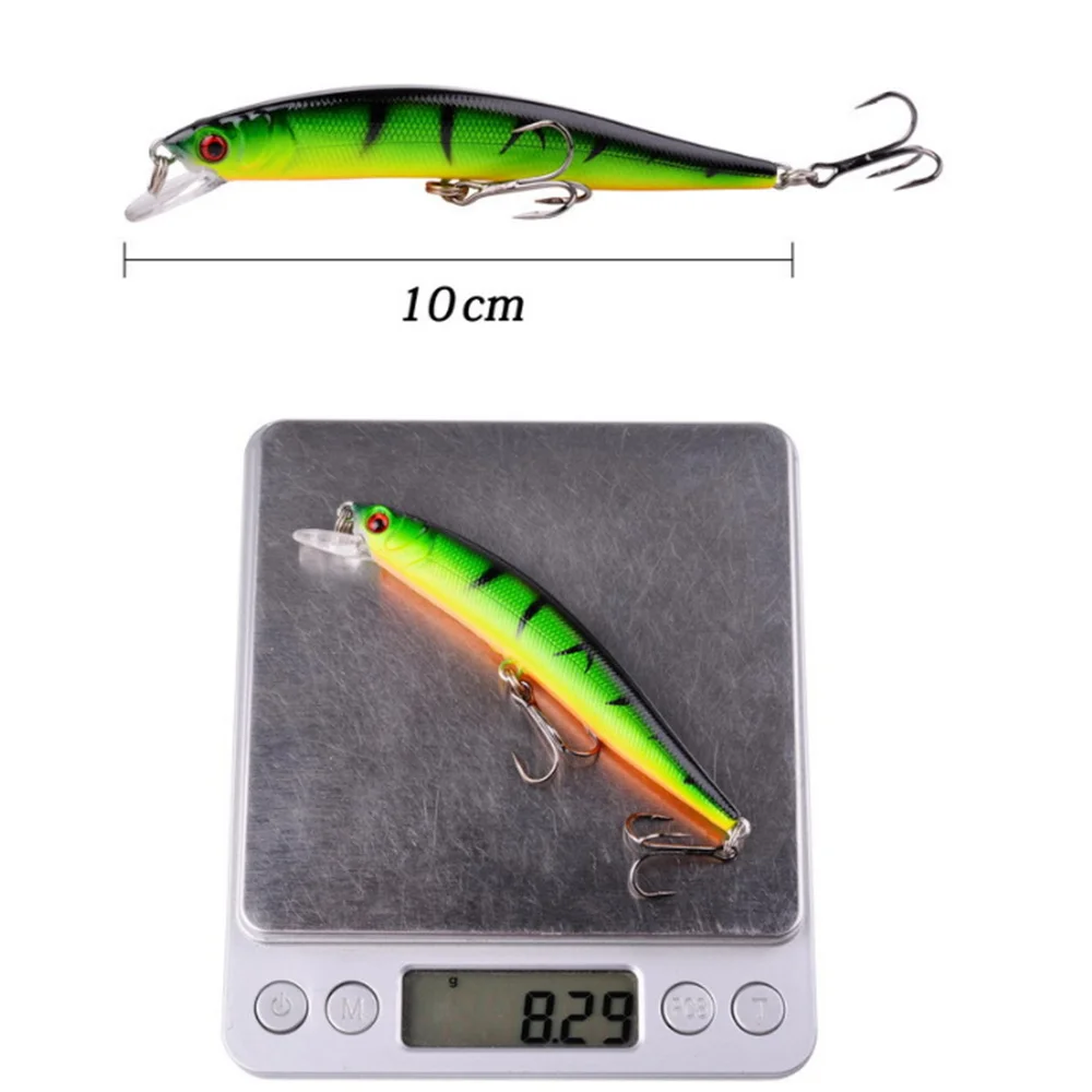 Señuelo de pesca flotante de plástico, cebo duro Artificial, Crankbait, lubina, anzuelos triples, aparejos, 10cm, 8,3g, 1 unidad - imagen 4