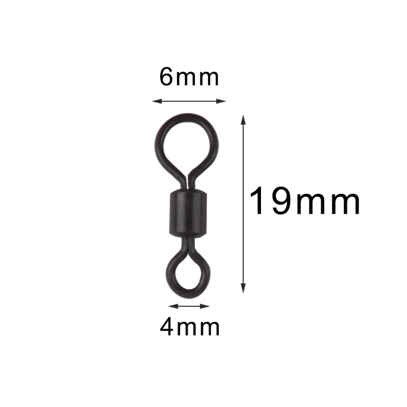 500 unids/lote conector de pesca de carpa helicóptero Chod Rig ojo grande negro mate plataformas de enlace rápido aparejos giratorios para pesca de carpa - imagen 2