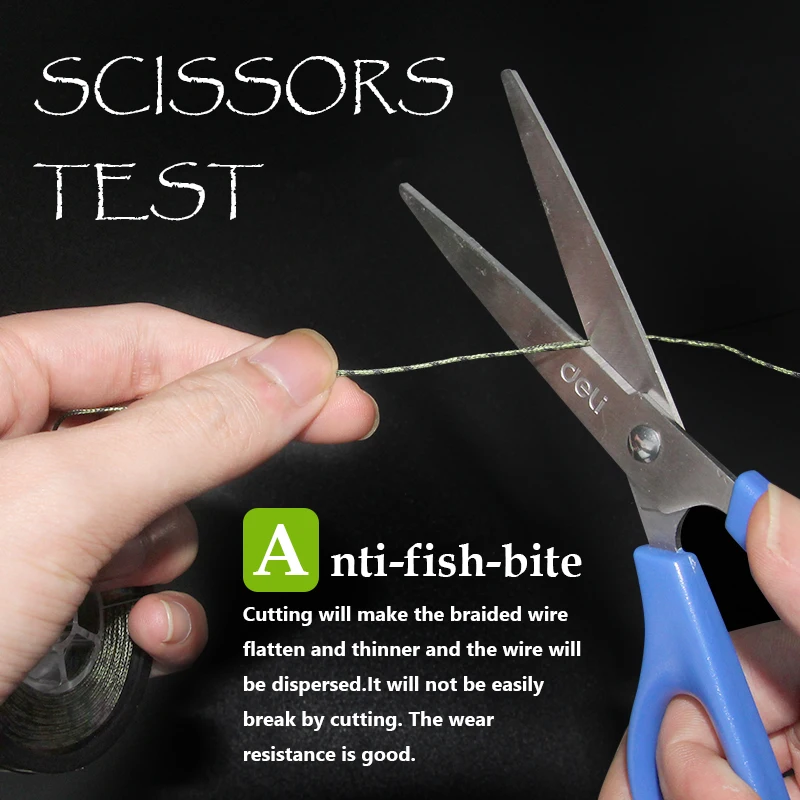 Mosodo-línea líder de pesca de carpa, 10 M, núcleo de plomo verde camuflaje, 25lb, 35lb, 45lb, aparejos de pelo, 12 hebras, cables trenzados, 10 metros - imagen 4