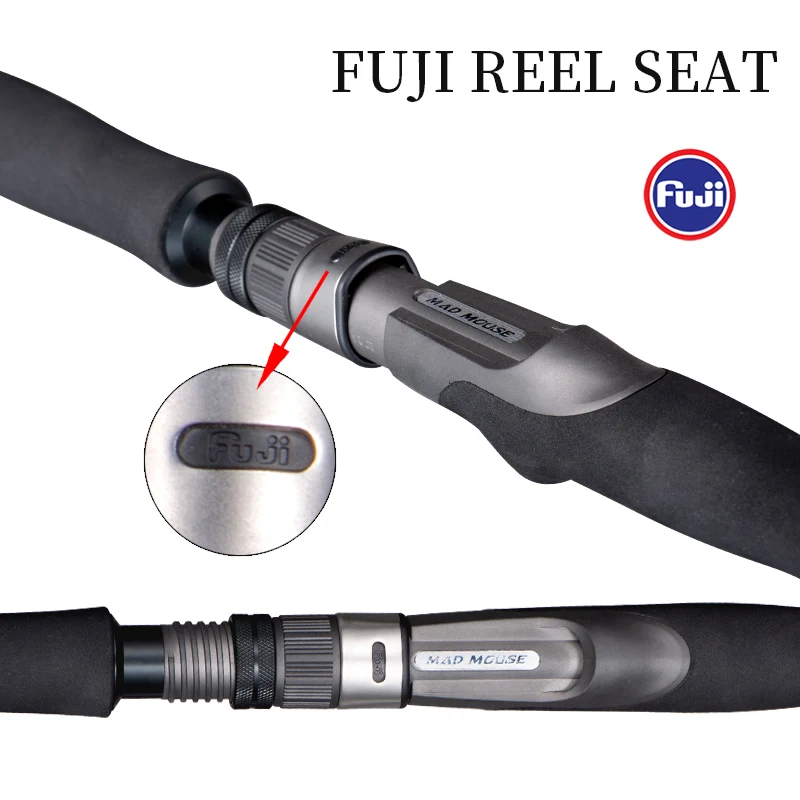 Nuevo Japón piezas completas fuji MADMOUSE Stinger caña de Jigging eléctrica 1,9 M peso de plantilla 300g 400g caña de barco de fundición caña de pescar en el océano