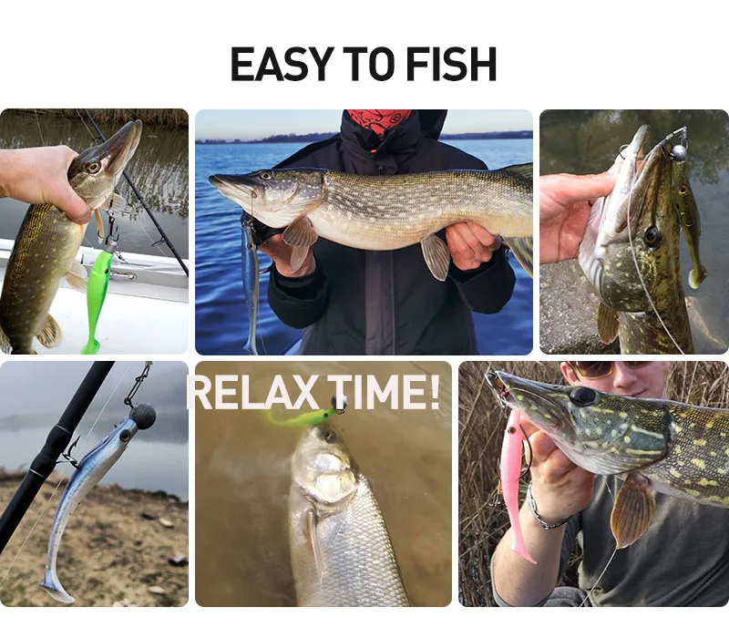 ESFISHING señuelos blandos pesca Peche pike Hog Shad 100mm 200mm pesca en el mar cebo de silicona swimbait mar lago isca artificial - imagen 4