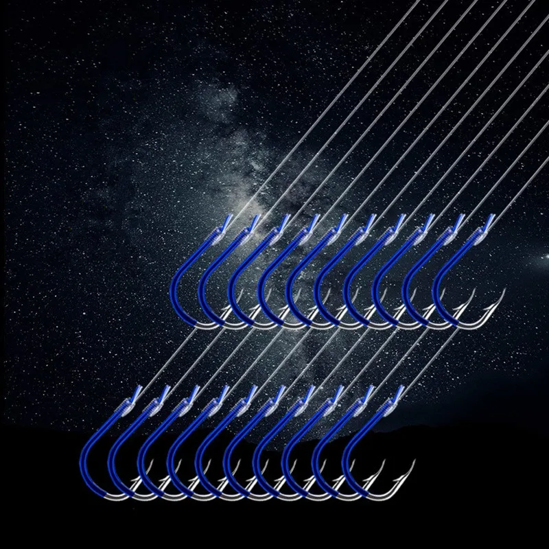 Anzuelo de acero para pesca de carpa de alto carbono, línea de unión de 45CM, estilo japonés, para agua de mar, 10 par/bolsa, 1 - imagen 2