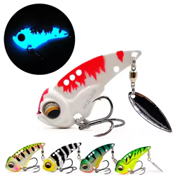 Castfanatic MZ55 MZ60 Metal VIB hoja brillo cigarra señuelo 13g 17g hundimiento cola Spinner cebos Bibe para lubina Pike perca señuelo de pesca