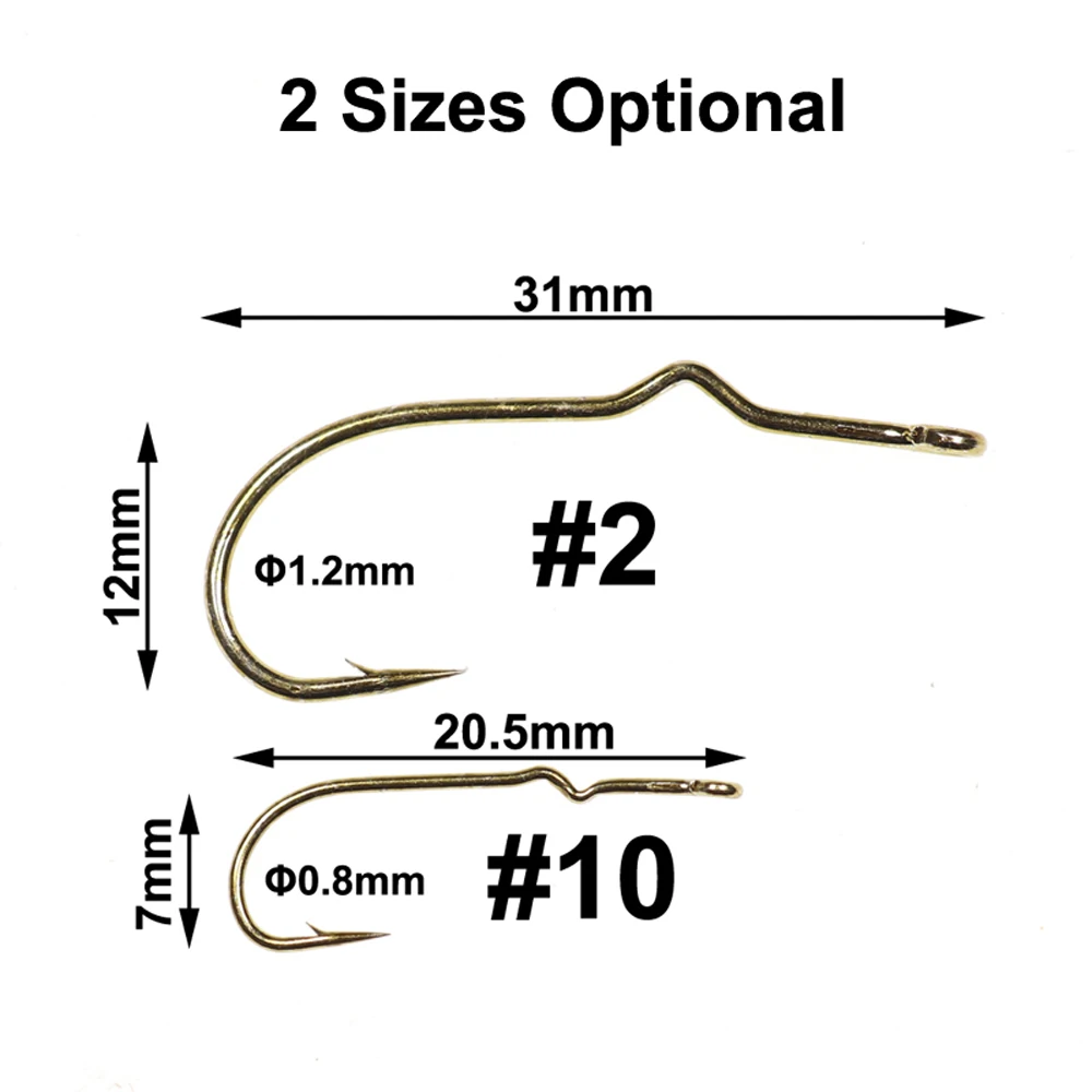 Bimoo-anzuelos de púas con mango largo, 50 piezas, #2, #10, Sproat - imagen 2