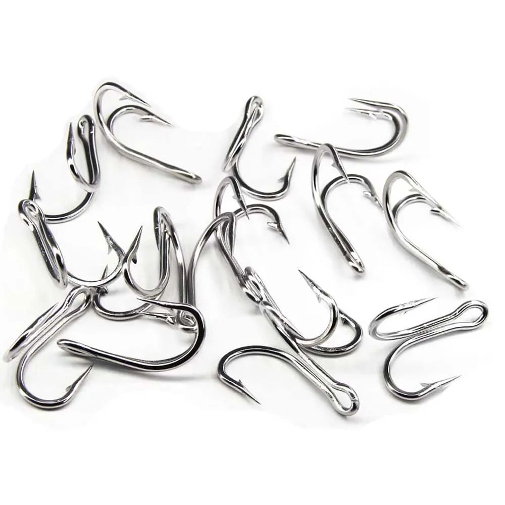 Anzuelos de pesca dobles de acero inoxidable, anzuelos de pesca con púas, con caja de aparejos, 51 unids/caja - imagen 5