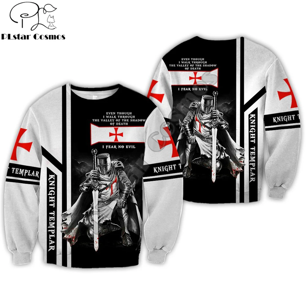 Sudadera pesca casual Brave Knight Templar con capucha 3D - imagen 3