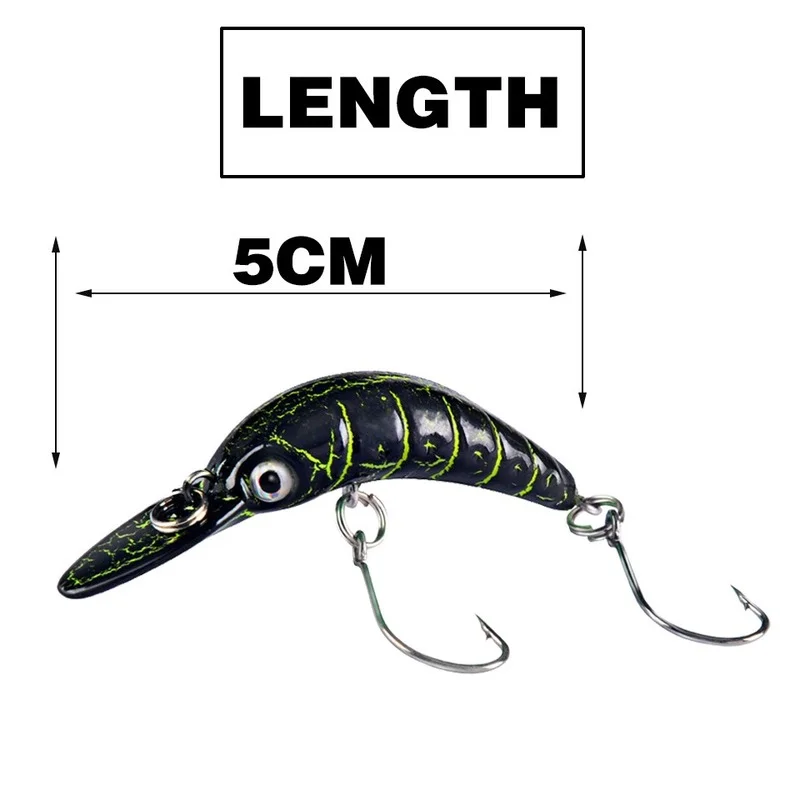 Señuelo de pesca de pececillo hundido, 5cm, 2,5g, Mini cebo duro Artificial, anzuelo afilado, Crankbait Wobblers, trucha, Lucio, aparejos de lubina, 1 Uds. - imagen 5