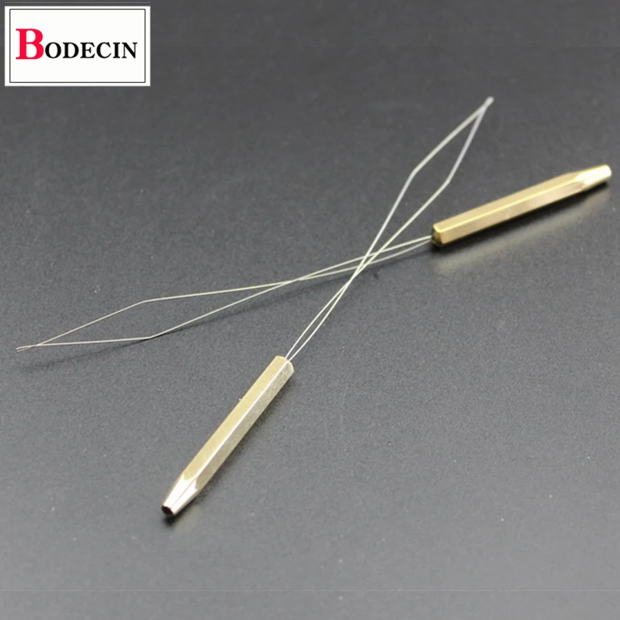 Herramienta de atado de pesca con mosca, enhebrador de bobina de latón extralargo, medio enganche, mango de encuadernación, 1 ud. - imagen 4