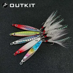 OUTKIT Señuelo Metálico para Jigging - Cuchara de Pesca 7-21g