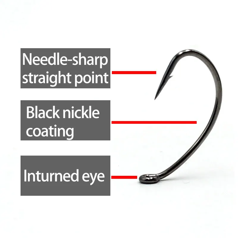 Anzuelo de carpa de clase 20PCS, vástago curvo, anzuelo de pesca de carpa mediano, con púas de acero alto en carbono importado de Japón, aparejos gruesos de carpa - imagen 3