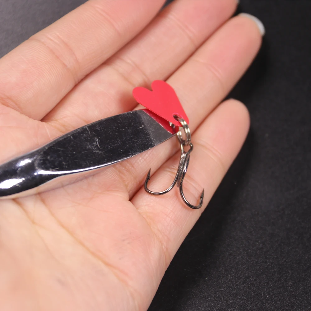 Señuelo de cuchara de corte cónico para pesca en agua salada, cuñas plateadas brillantes, señuelo duro de Metal para Lucio, bagre, Crank Bait, 7g-28g, 3 piezas - imagen 4