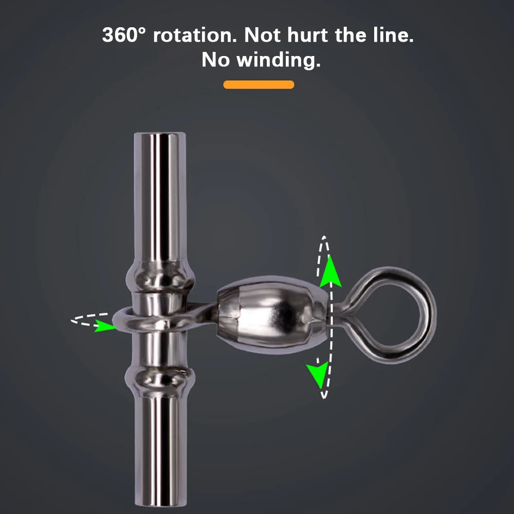 DNDYUJU 10-20 piezas manguitos giratorios de pesca de 3 vías grúa giratoria línea cruzada conector de pesca aparejos terminales de agua salada - imagen 3
