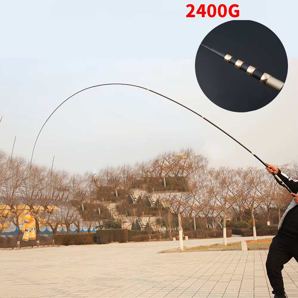 Caña de pescar de fibra de carbono de doble uso, carrete hueco, telescópico, caña de pescar con mosca, caña de transmisión superdura, caña de mano de 4,5/5,4/6,3/7,2/8,1/9M - imagen 4