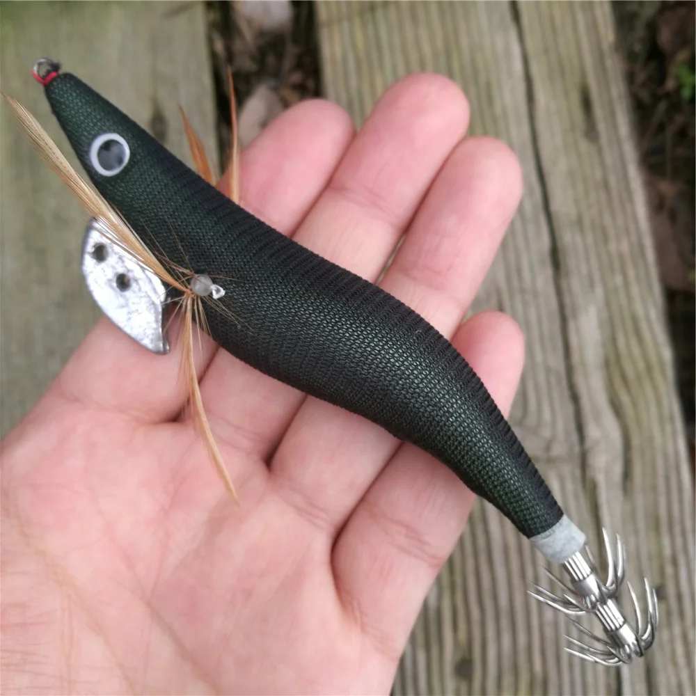 10 Uds. Señuelo luminoso para camarones, plantillas de calamar, bola interior 2,5 #   3.0 #   3.5 #   Señuelo de pesca Jigging con cebo artificial para pulpo de sepia - imagen 3