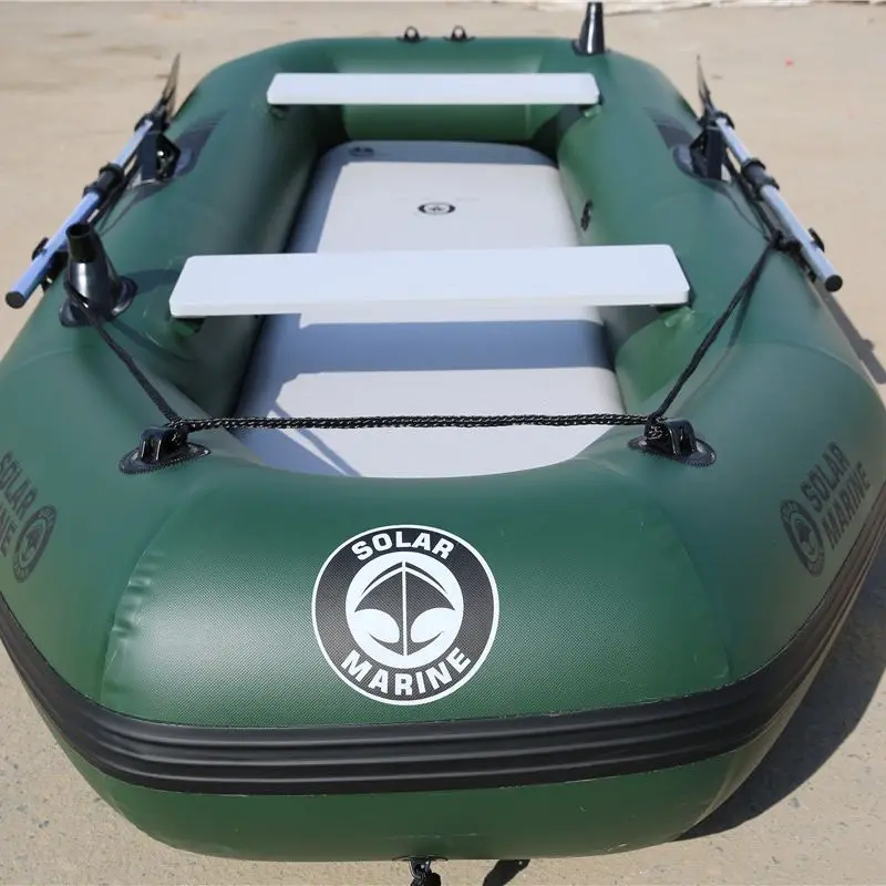 Solarmarine B260-3 Bote de remos inflables, 3 personas, 0,7 mmPVC, kayak de pesca plegable, color verde militar rojo y azul, 2,6 m - imagen 5