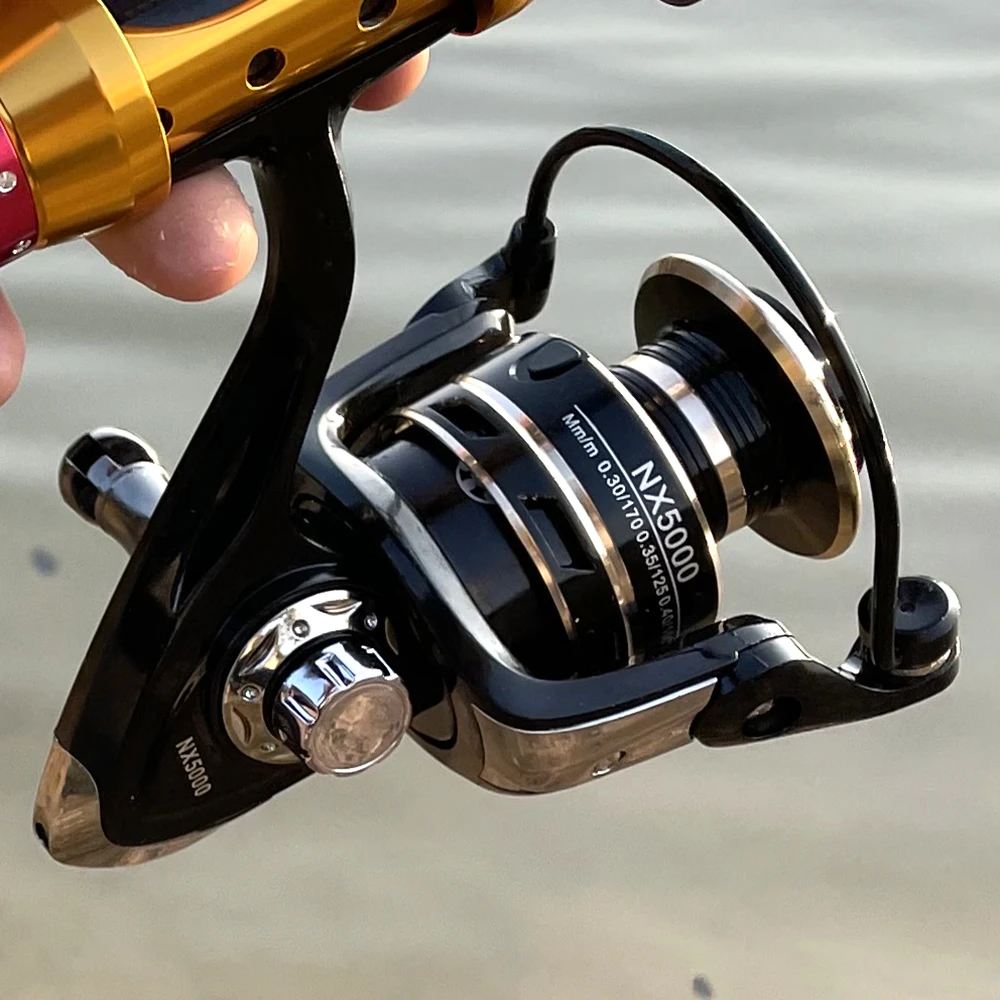 GHOTDA-carrete giratorio cilíndrico 4,7: 1, línea de cuerpo de Metal, capacidad de 100M, carretes de pesca de agua salada convencionales para bagre, Musky Bass - imagen 2