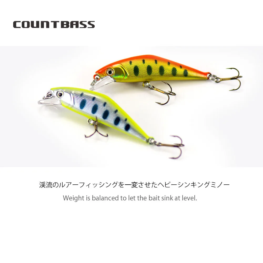 COUNTBASS-señuelo de pesca de 50mm, 3,6g, anzuelos VMC, para buceo, profundidad de 0,4-0,8 m, cebos duros Wobblers - imagen 4