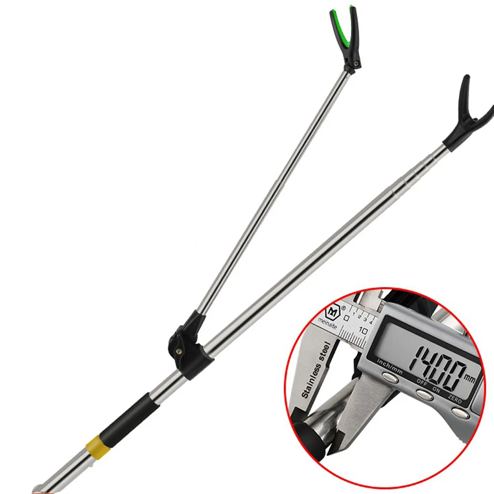 Soporte ajustable de acero inoxidable para cañas de pescar, herramienta de pesca plegable, accesorio de estante de mano, 1,7/2,1/2,4 m - imagen 2