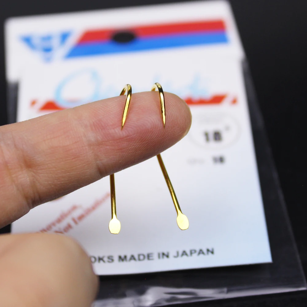 10 unids/lote sin anillo pesca de carpa 1 # -18 #   Ganchos dorados Maruseigo de todos los tamaños, ganchos para agua de mar y agua dulce gamakatsu - imagen 4