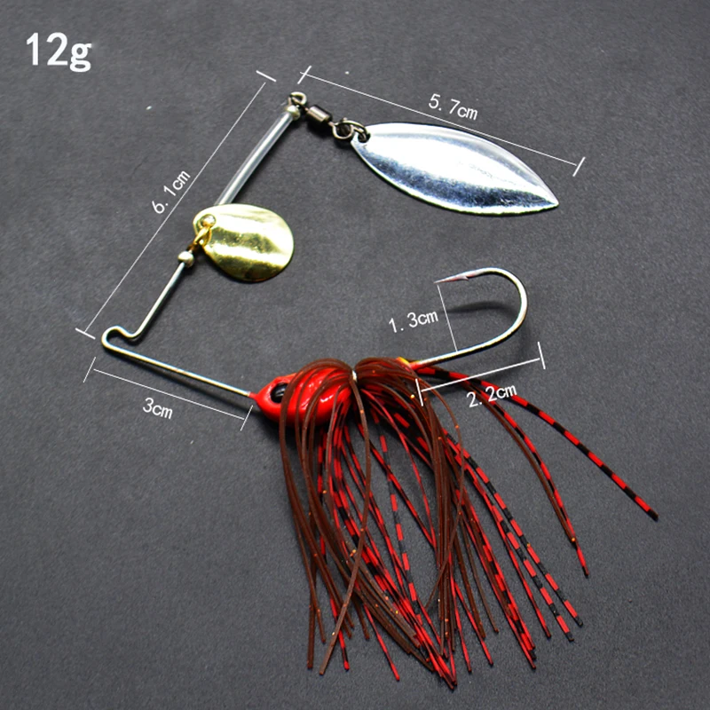 1 Uds señuelo de pesca 12/17g Wobblers señuelos Spinners cuchara cebo para Lucio Peche aparejos todos los cebos artificiales lentejuelas de Metal Spinnerbait - imagen 4