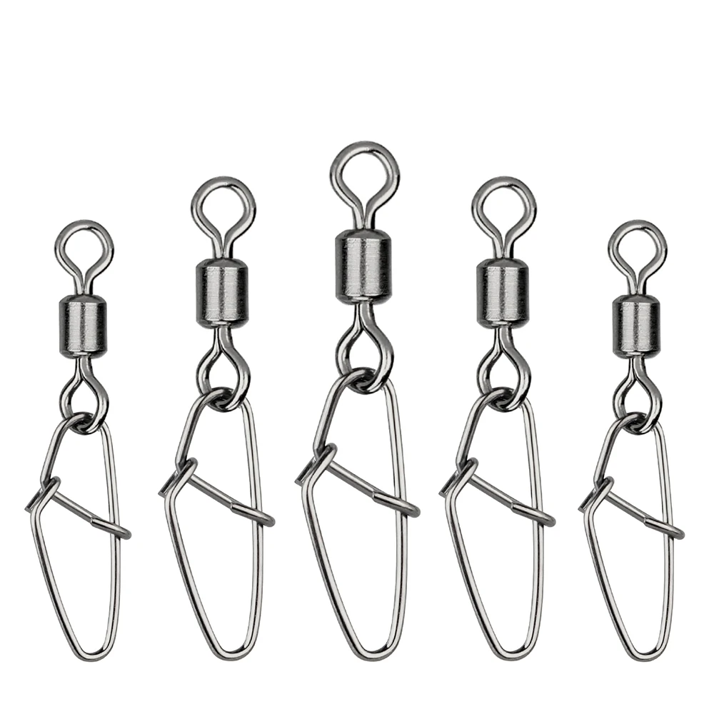 DNDYUJU-Pin conector de pesca, 50 piezas, 6 #-14 #, rodamiento de acero rodante, señuelo de anzuelo de pesca, accesorios de conversión americana - imagen 5