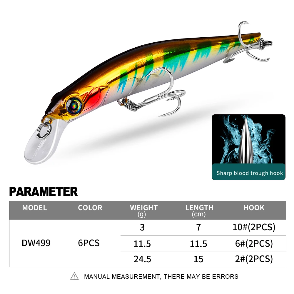 PROBEROS-Señuelos de Pesca Crankbait Minnow Bass 3g-11,5g, cebo Artificial, Lucio, Carpa, señuelos de alta calidad con ganchos BKB y caja de PP - imagen 2