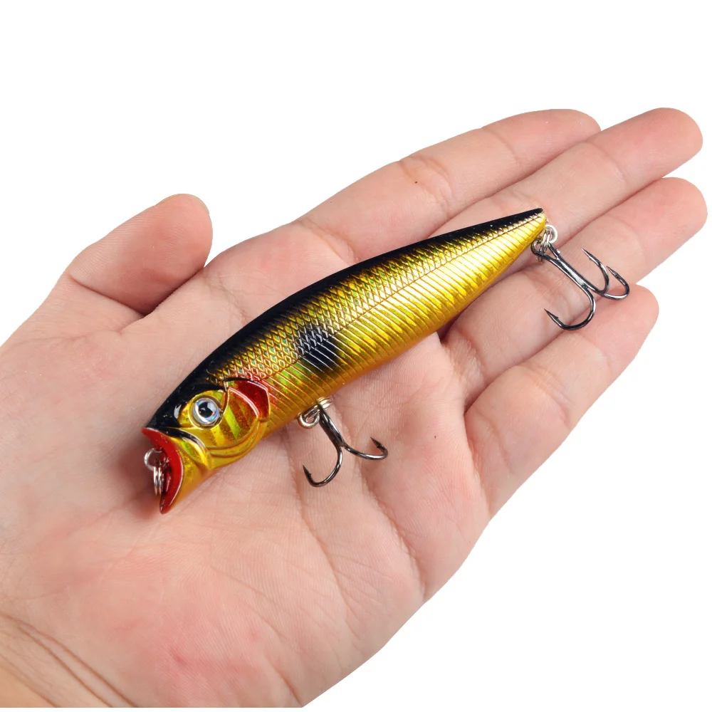 Señuelo de Pesca Popper flotante, anzuelos artificiales de 11,5g y 9,5 cm, Wobblers duros, 1 pieza, 6 # - imagen 2
