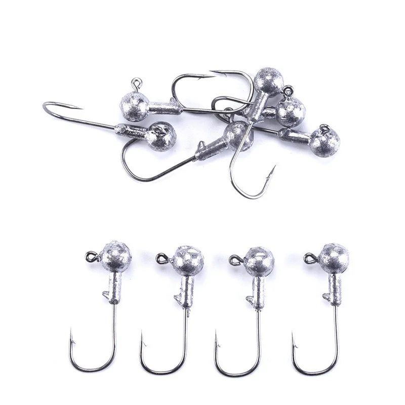 Juego de anzuelos de pesca con cabeza de plomo, conjunto de anzuelos de pesca Jigging sin pintar, gusano suave, círculo, 2g, 3,5g, 5g, 7g, 10g, 45 unids/lote por caja - imagen 4