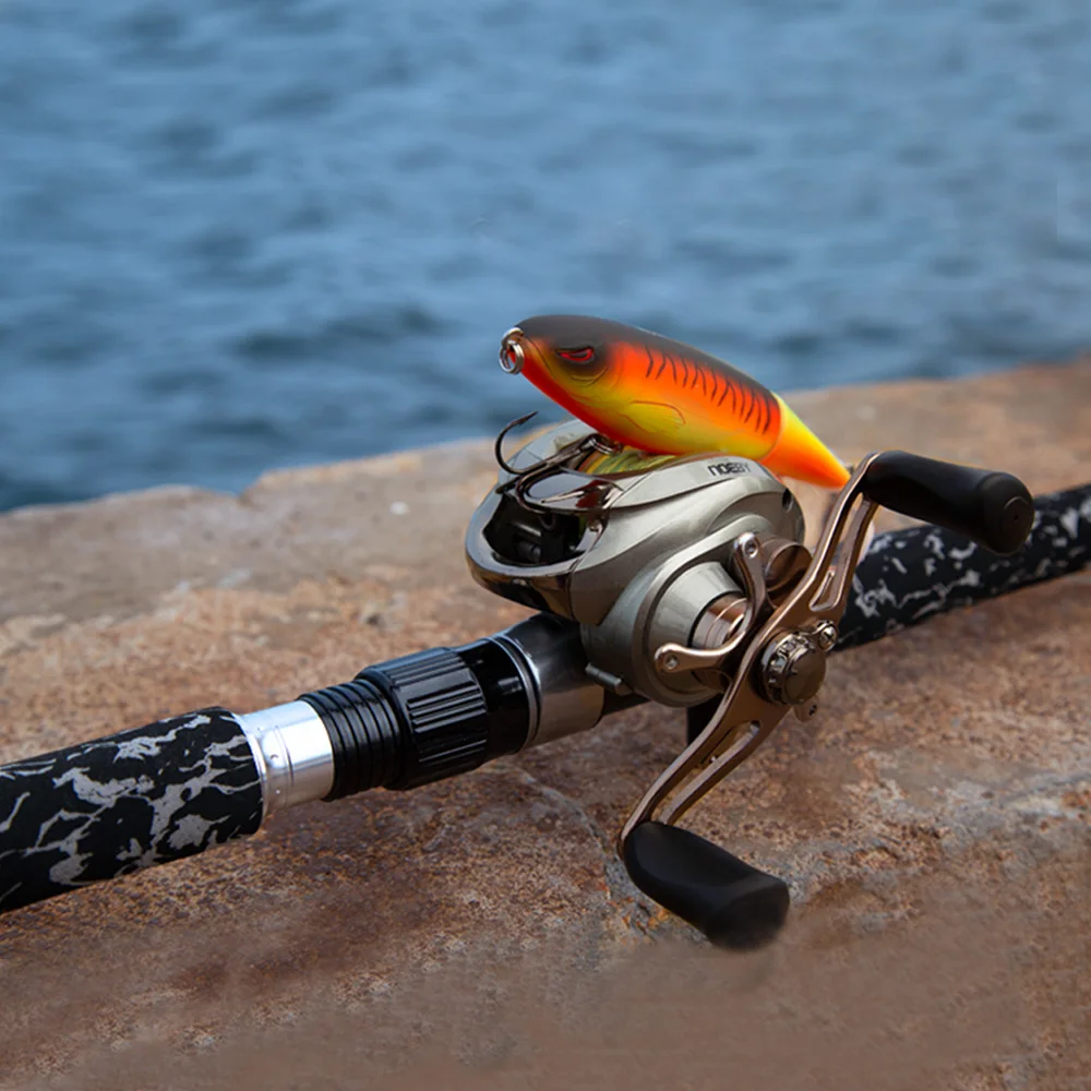 Hunthouse Whopper Popper-señuelo de pesca con lápiz duro flotante con cola suave giratoria única, cebo Artificial de 9cm y 13cm para lubina - imagen 4