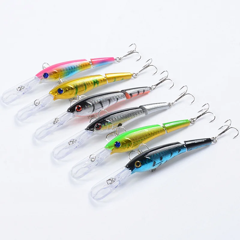 Señuelo de pesca Jerkbait Minnow, cebo de plástico duro, Artificial, Lucio, ABS, Wobbler para anzuelos, Crankbait, ojos 3D de mar, 1 piezas - imagen 2