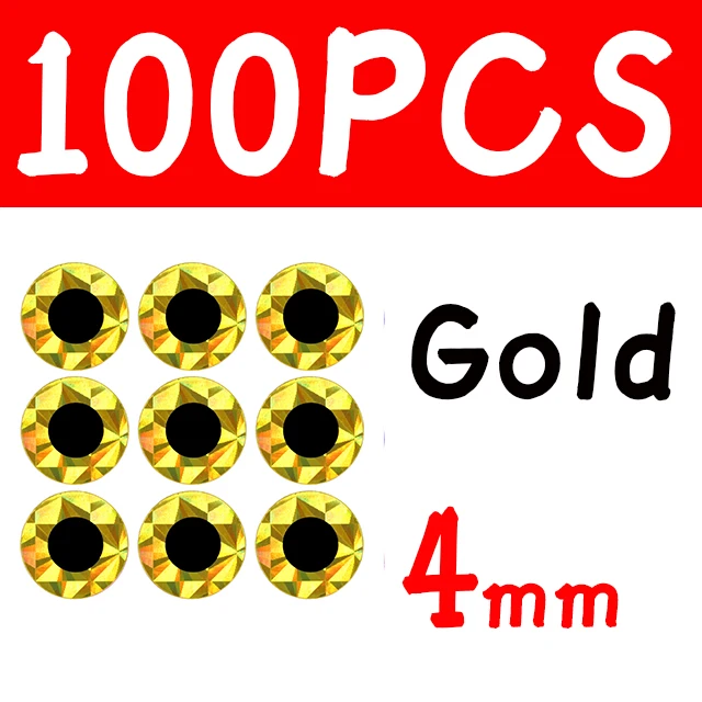 100pcs 4mm Gold