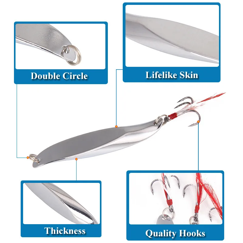 Cuchara De Pesca para Lucio, señuelos artificiales para agua salada De tiro largo, peso De 7-40g - imagen 3