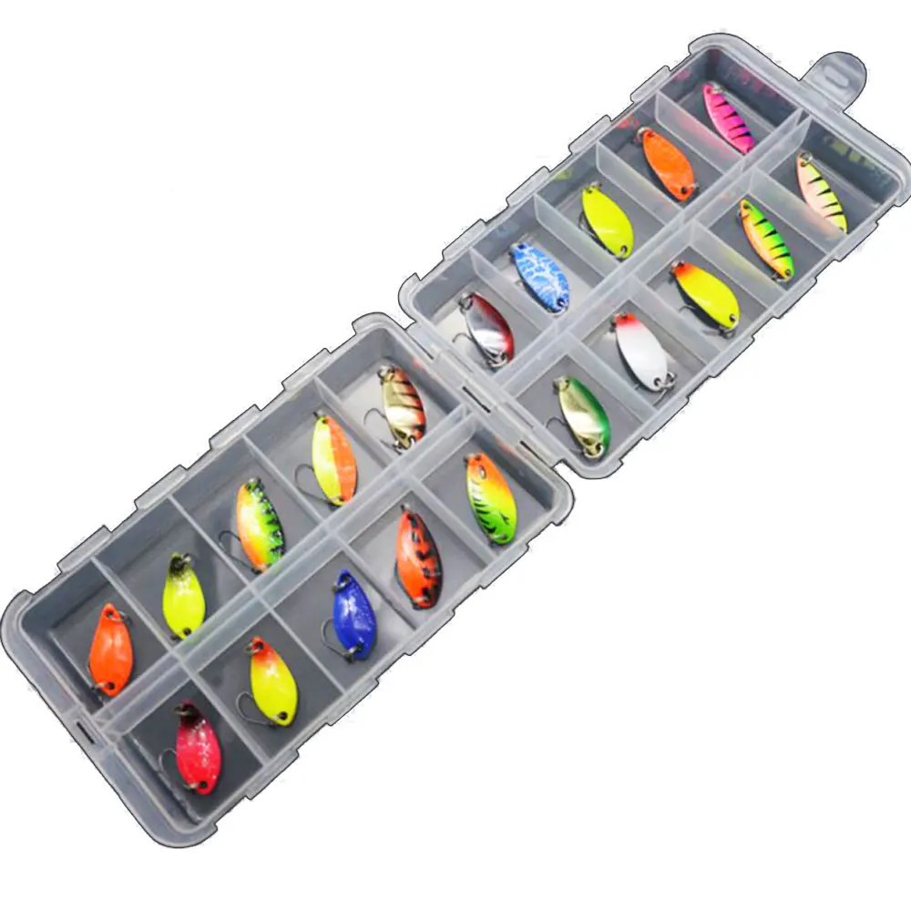 JYJ box package colorful 2.5 g 3g 3.4g 4.5g hard metal fishing spoon lure set walleye trout spoon baits spoon jig baits - imagen 5