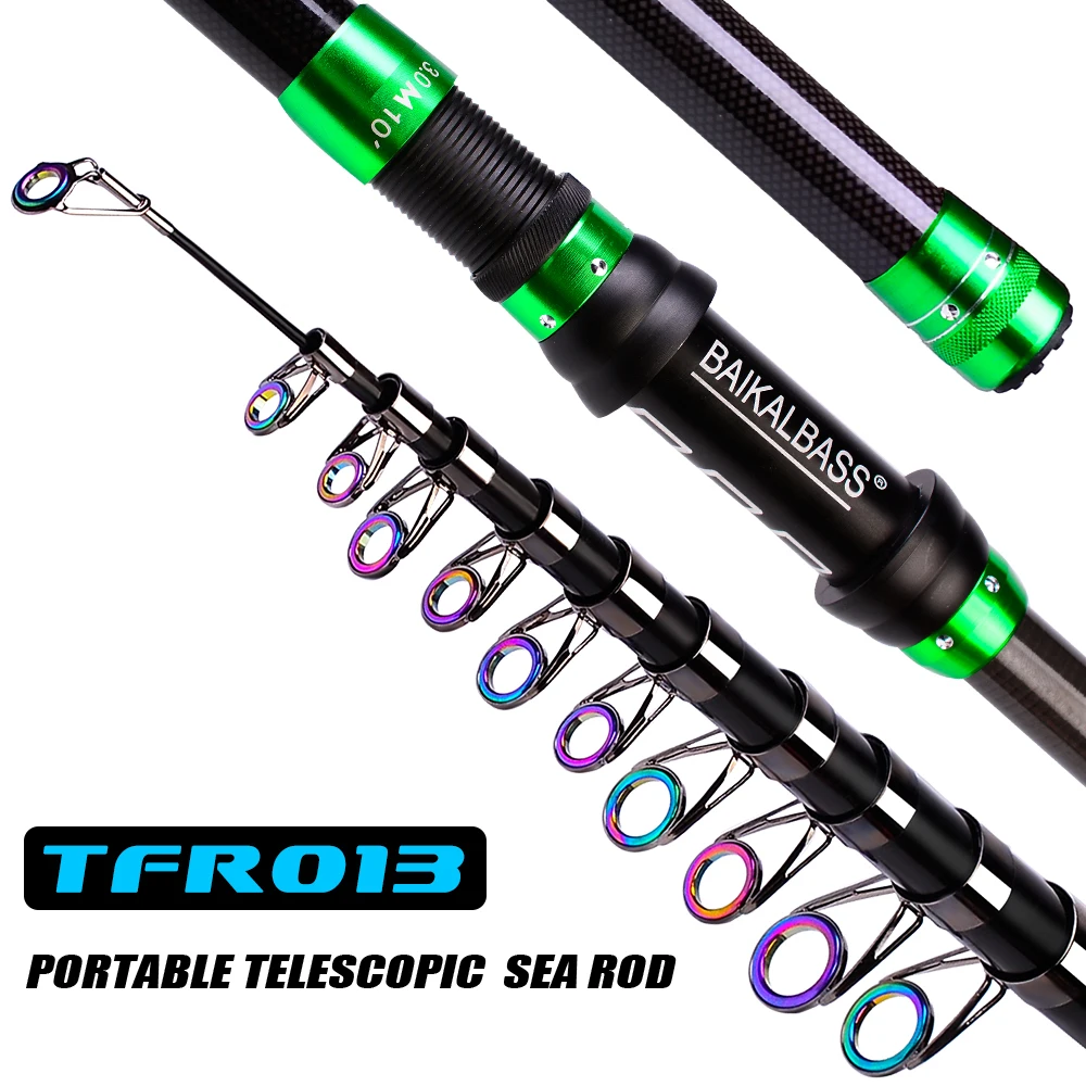 PROBEROS-Kit de caña de pescar portátil y carrete giratorio, palo telescópico de fibra de carbono, juego de carrete de pesca de alta velocidad, 1,8-3,6 m, 5,0: 1 - imagen 5