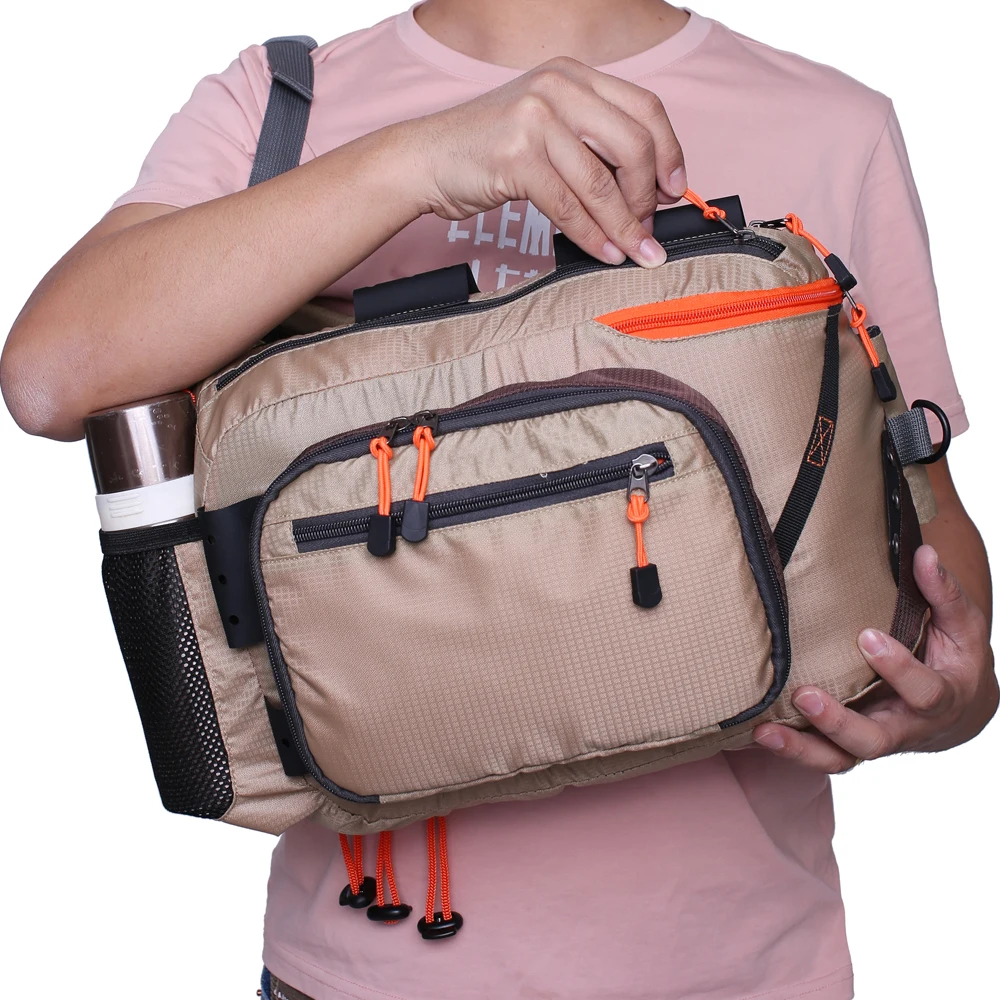 Kylebooker-mochila de pesca con mosca, almacenamiento de aparejos de pesca, bolsa de hombro para pesca fresca o salada - imagen 3