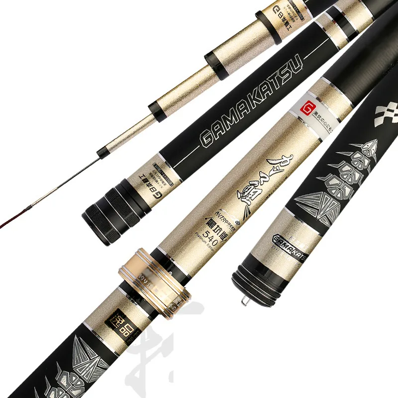 Caña De pescar superdura De fibra De carbono, caña De pescar De sección larga, color negro, 3,6 m-7,2 m - imagen 2