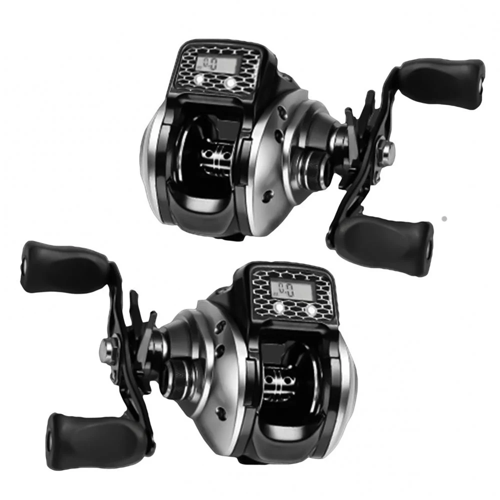 Carrete de pesca de fundición 6,3: 1 16 + 1BB, pantalla Digital, mano izquierda/derecha, contador de línea de perfil bajo, equipo de aparejos de pesca - imagen 4