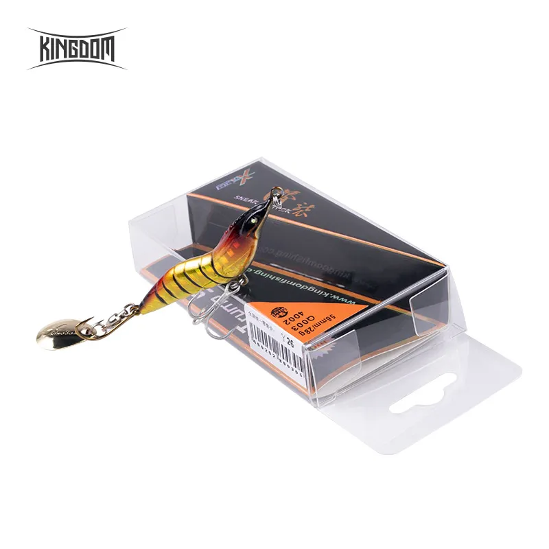 Señuelos de pesca de camarones de simulación Kingdom, 8,5g, 14g, 21g, 28g, Wobblers artificiales, cebo giratorio de pesca de Metal, señuelos de Jigging duros - imagen 5