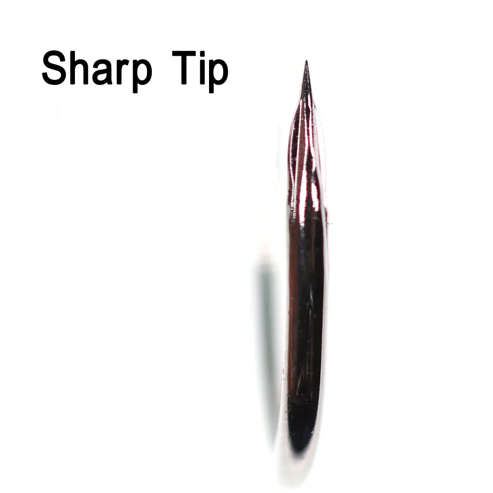 Anzuelos de cuchara giratoria de ojo grande, gancho único de acero con alto contenido de carbono para señuelo de pesca, repuestos en línea, 7 tamaños, 50 unidades - imagen 5