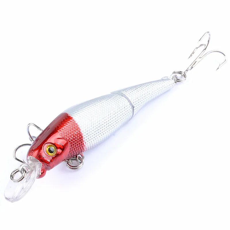 Señuelo de pesca de pececillo flotante de calidad, cebo Artificial Wobblers duros de 7,4g y 9,2 cm con anzuelo triple, aparejos de lubina, 1 Uds. - imagen 5