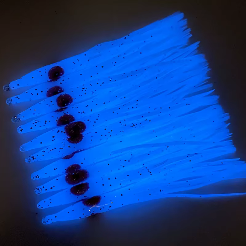 Señuelos de calamar en forma de aguja luminosos, cebo de pulpo suave, anzuelos artesanales para Jigging, plantilla de señuelo suave, 15 piezas x 8cm - imagen 4